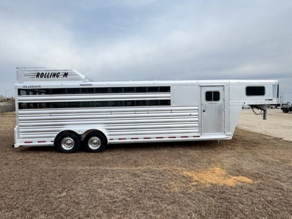 2026 Platinum Coach 5 Horse Stock Combo Trailer w/Swing Out Saddle